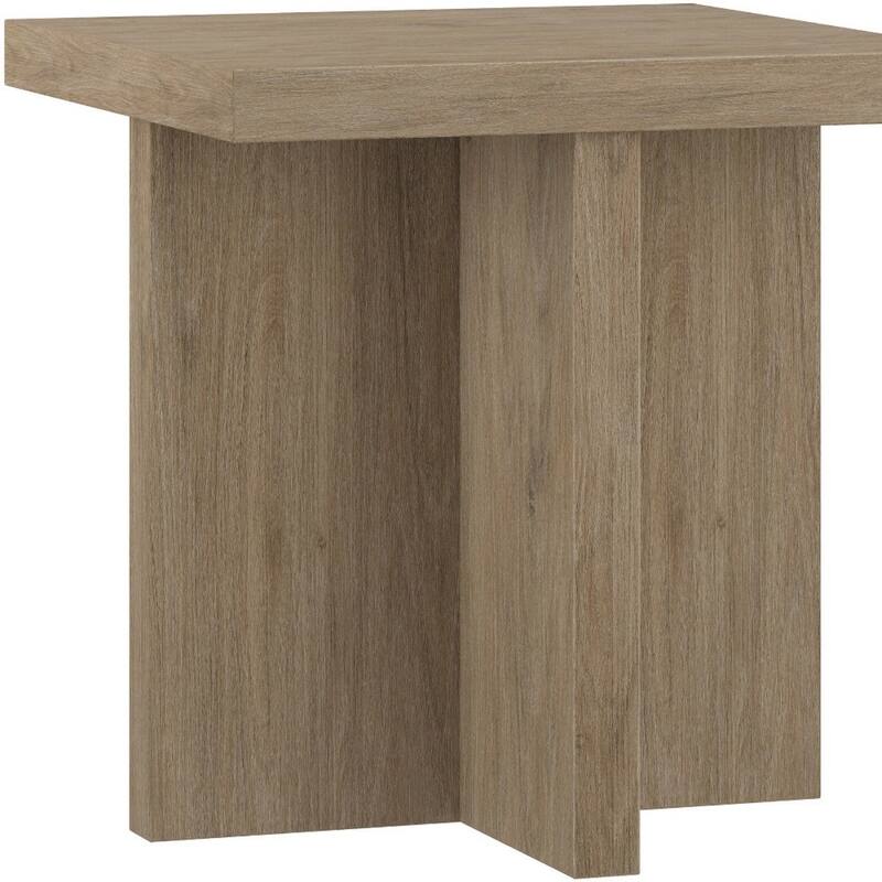 Wood Square End Table with Cross Legs Design Accent Table - 22” x 22” x 22” (D x W x H)