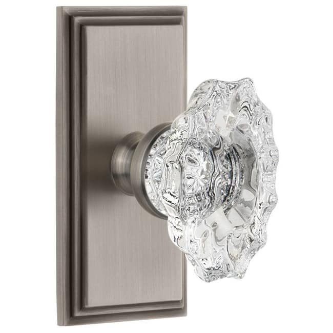 Grandeur Carre Solid Brass Rose Single Dummy Door Knob with Biarritz