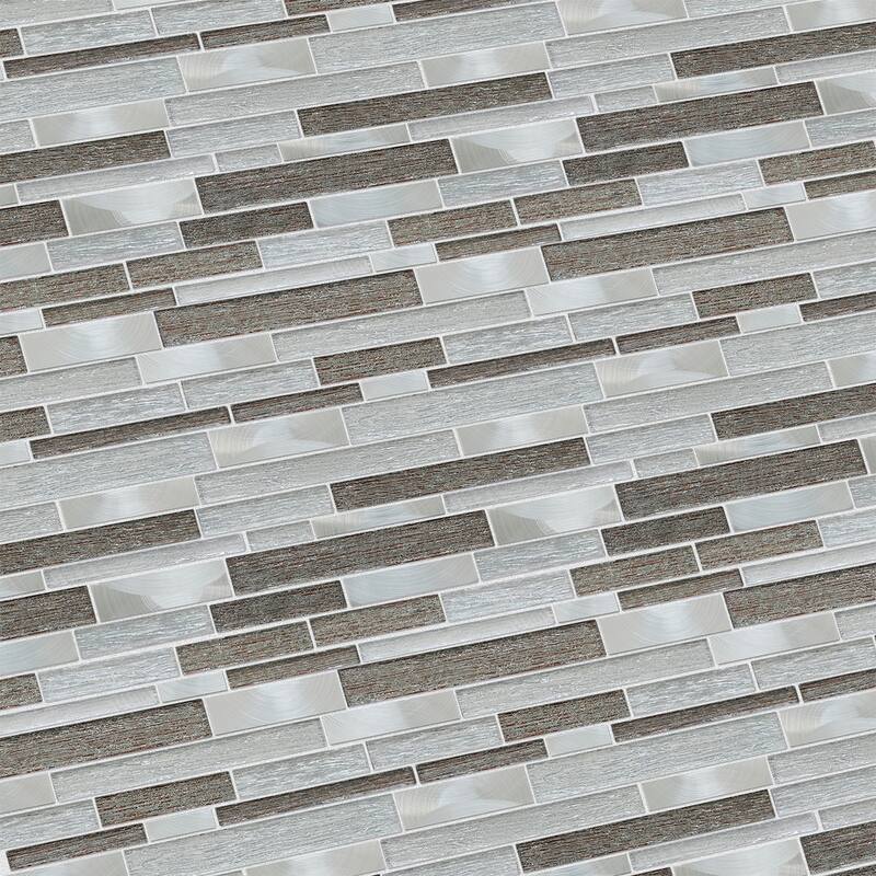 Altair Glena Rectangular Laminated Glass Mosaic Mix Aluminum Wall Tile