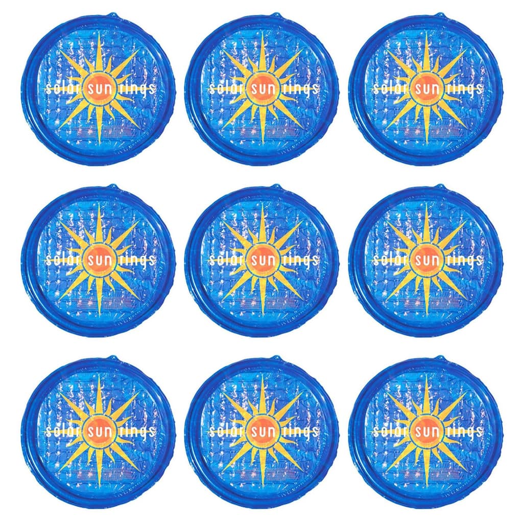 Solar Sun Rings UV Resistant Pool Spa Heater Circular Solar Cover, Blue (9 Pack) - 60 x 60 x 2 inches