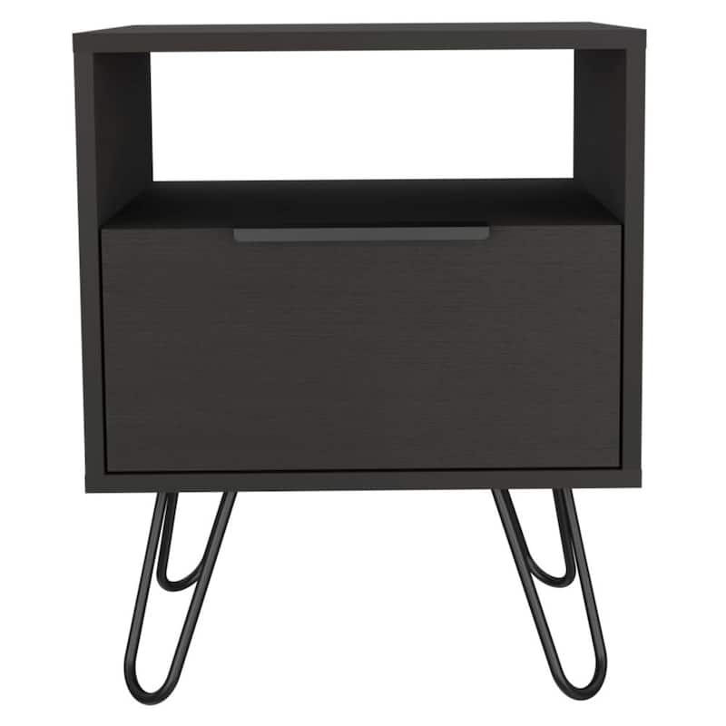 Nightstand, Shelf, Single Door Cabient, Hairpin Legs