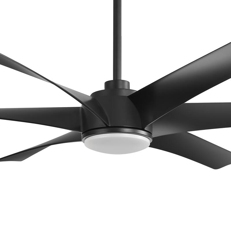 65-inch Black 6-Blade LED Ceiling Fan with Light and Remote