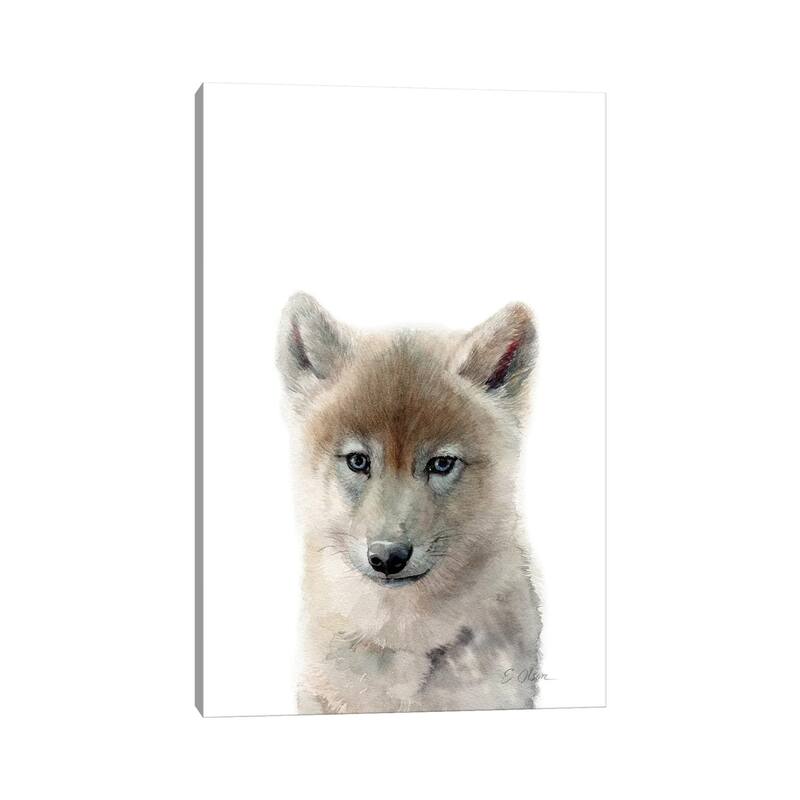 iCanvas "Baby Wolf" by Watercolor Luv Canvas Print