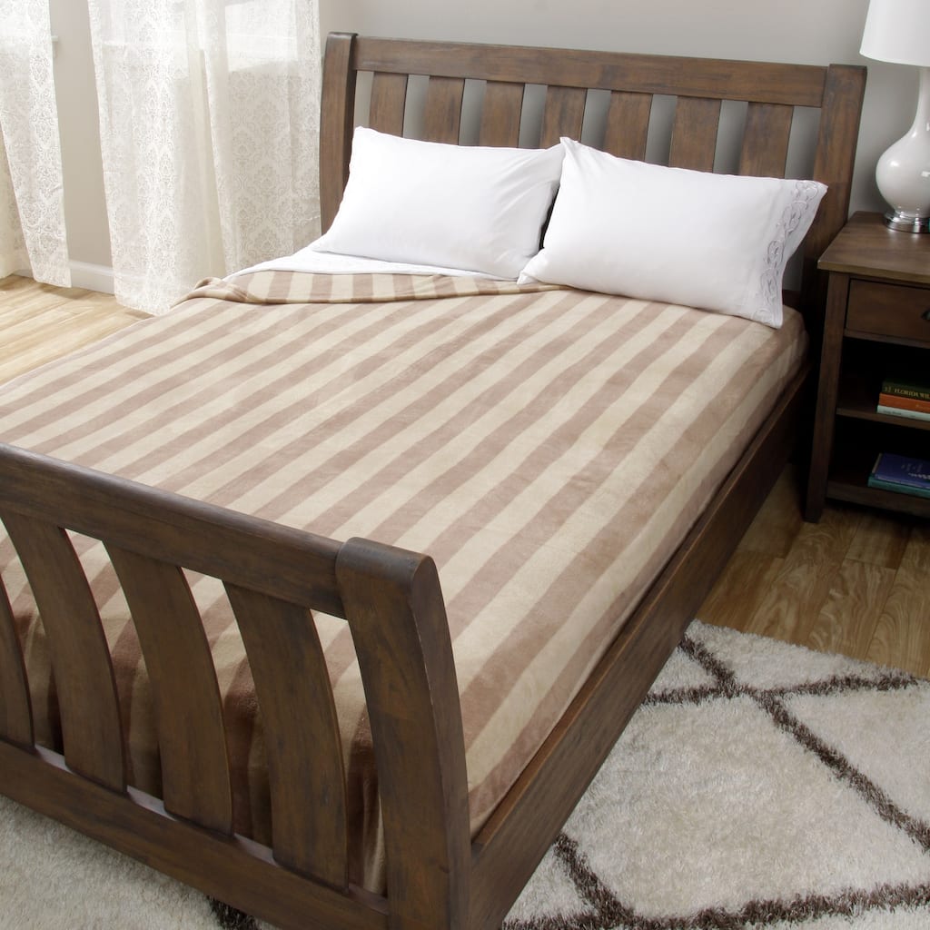 Luxury Printed Stripe Microplush Blanket