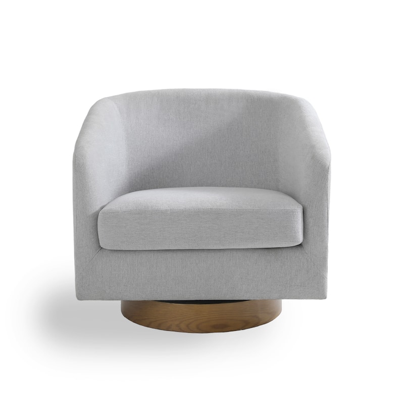 2 Set Modern Wide Round Swivel Accent Barrel Chairs