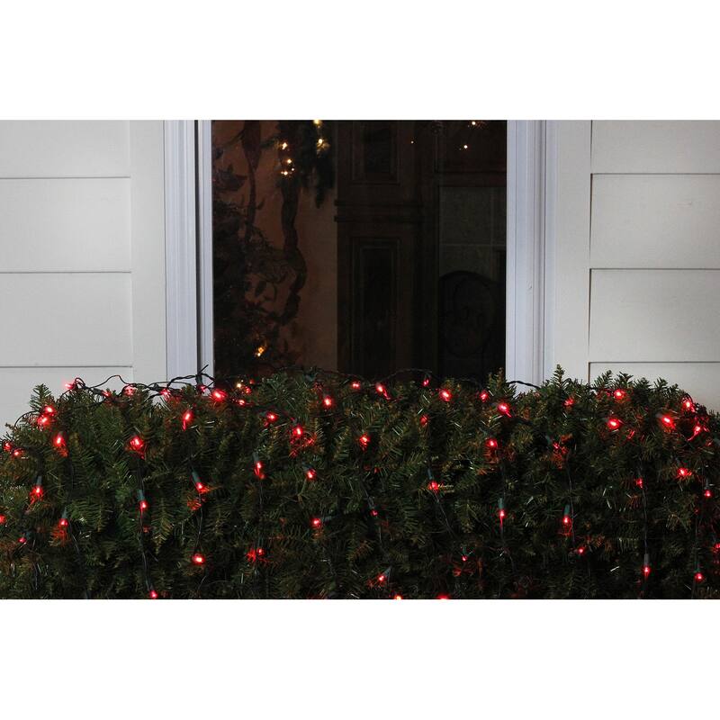 4' x 6' LED Wide Angle Net Style Christmas Lights - Green Wire