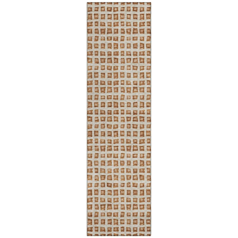 Machine Washable Indoor/ Outdoor Chantille Squared Rug