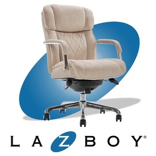La-Z-Boy Sutherland Quilted Leather Executive Office Chair - High Back with Lumbar Support