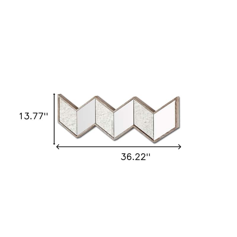 HomeRoots 14" Natural Novelty Wood Framed Accent Mirror - 36.22' X '13.77' X '3.14