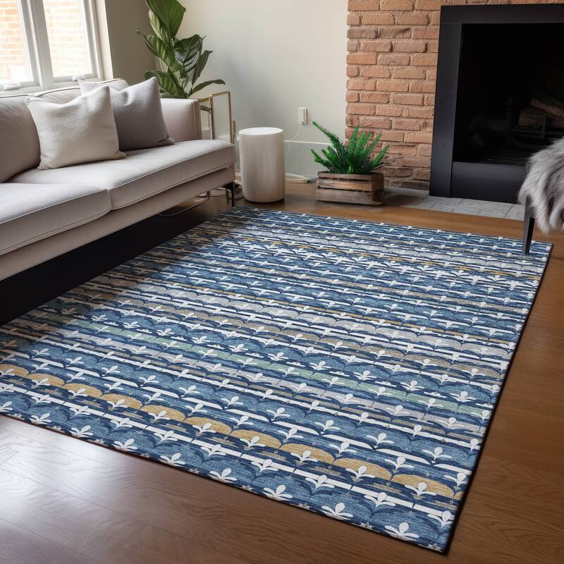 Machine Washable Indoor/ Outdoor Stripe Bramlage Chantille Rug