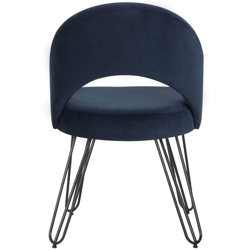 SAFAVIEH Jora Velvet Retro Navy Side Chair (Set of 2)