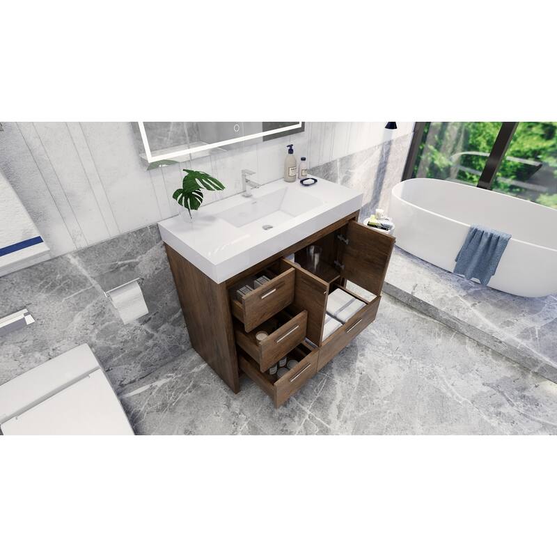 Dove 42'' Freestanding Vanity with Reinforced Acrylic Sink