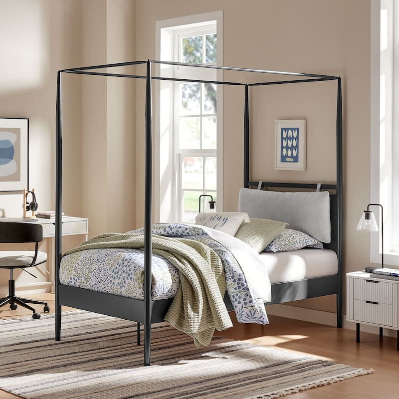 Marlowe 4-Poster Canopy Metal Platform Bed - Twin