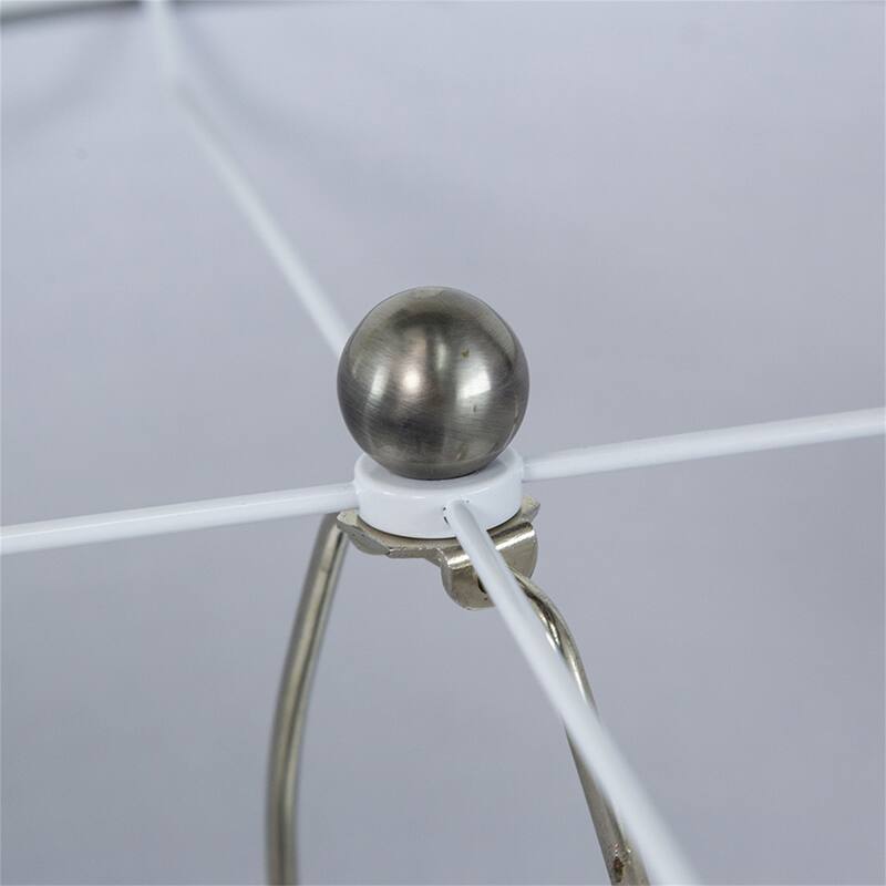 16x16x23.5" Gray and Silver Brushed Table Lamp