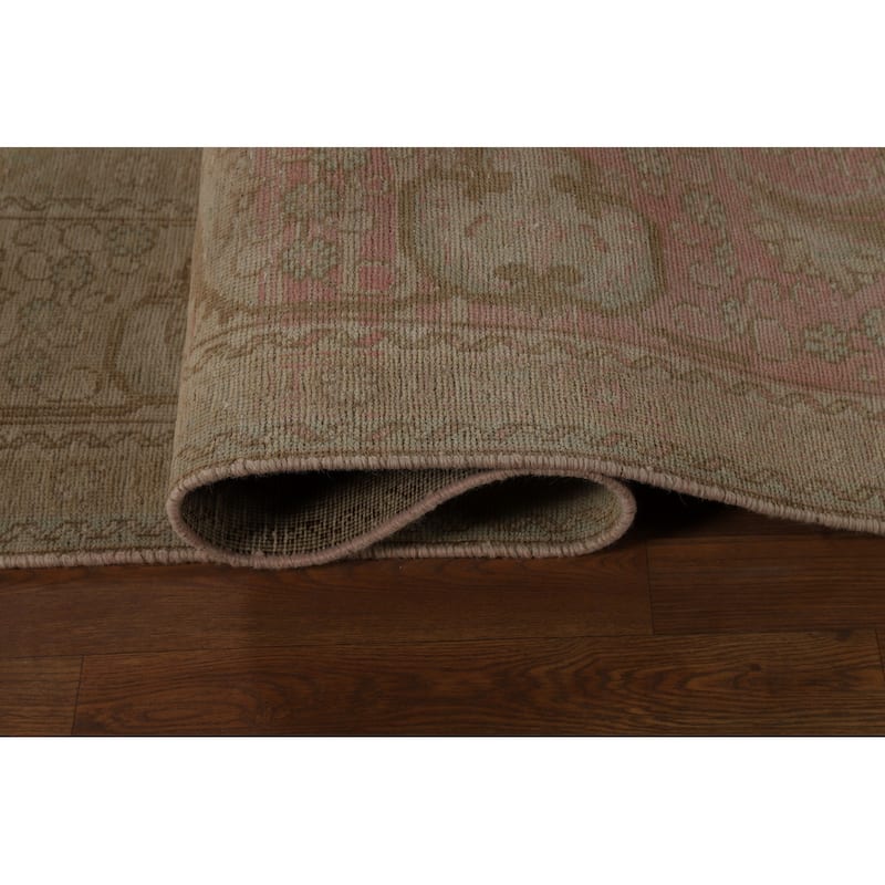 Medallion Tabriz Persian Vintage Area Rug Hand-Knotted Wool Carpet - 9'6" x 12'8"