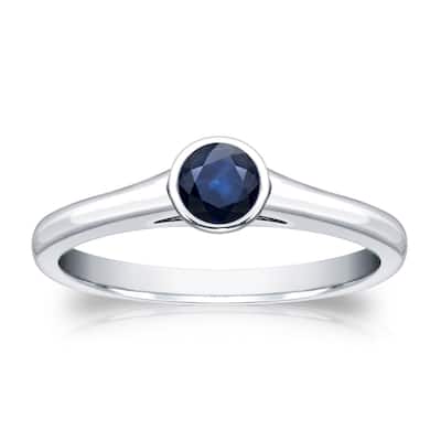 Auriya 14k Gold 1/4ct Bezel-set Solitaire Sapphire Engagement Ring