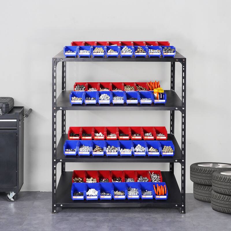 Stackable Storage Bins with Labels, Containers for Closet and Pantry Organization