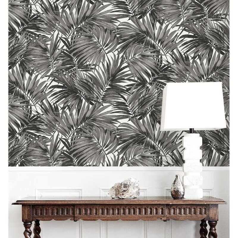 Lillian August Cordelia Tossed Palms Embossed Vinyl Unpasted Wallpaper