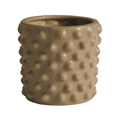 Mini Ceramic Flower Pot - 6.5" - Brown