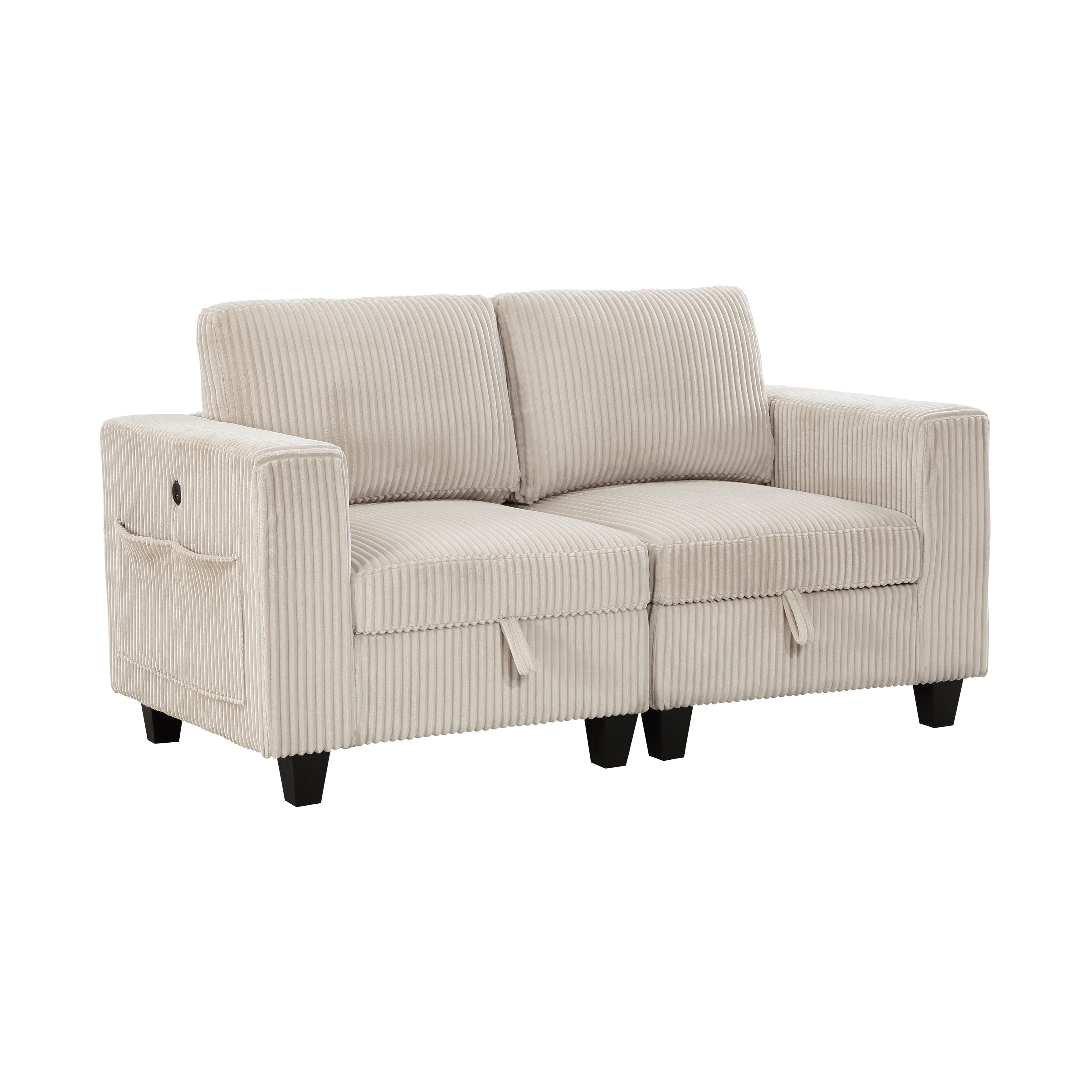 Fremont & Park Kenlis Corduroy Living Room Loveseat with Storage