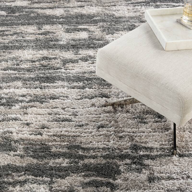 Nourison Luxurious Shag 1.25" Plush Contemporary Abstract Area Rug