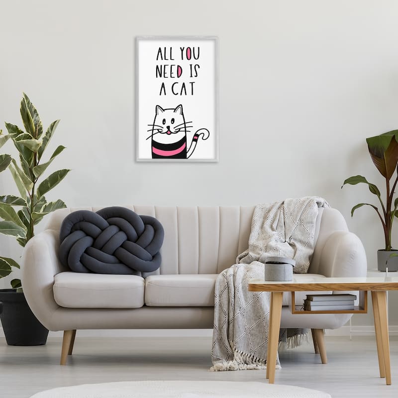 Stupell All You Need Is Cat Framed Giclee Art Design By Martina Pavlova