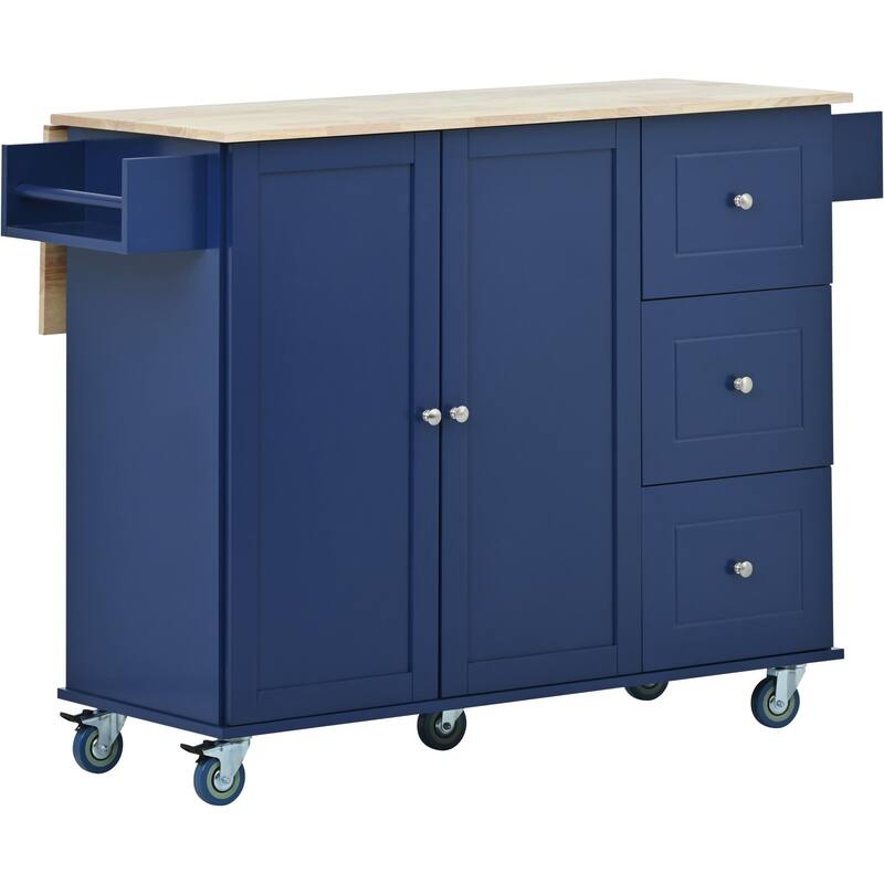 Multifunctional Kitchen Cart with Spice Rack and Adjustable Shelves