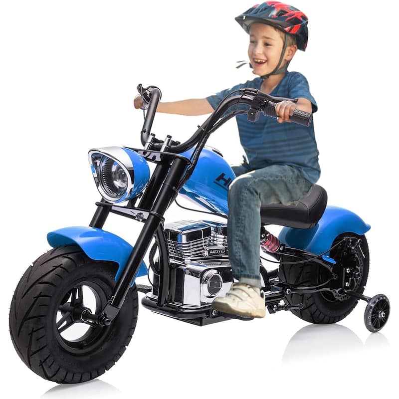 Kids Electric Off-Road Dirt Bike,36V Motorcycle with Top Speed of 16.5 Mph - Blue