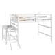 preview thumbnail 6 of 5, White Full Size Loft Bed with Platform and Ladder