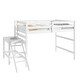 preview thumbnail 6 of 5, White Full Wood Loft Bed with Platform & Ladder