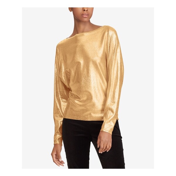 ralph lauren gold metallic sweater