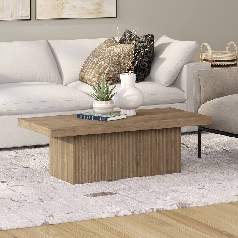 Torren 48" Wide Rectangular Fluted Coffee Table