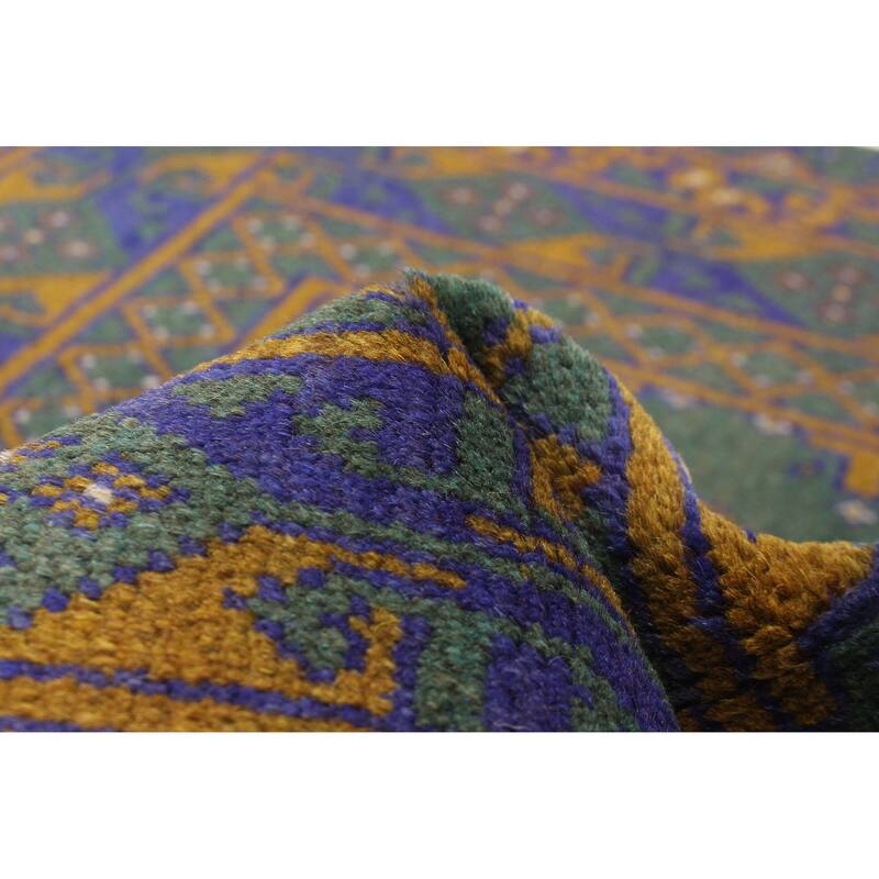 ECARPETGALLERY Hand-knotted Afghan Green Wool Rug - 3'3 x 4'9