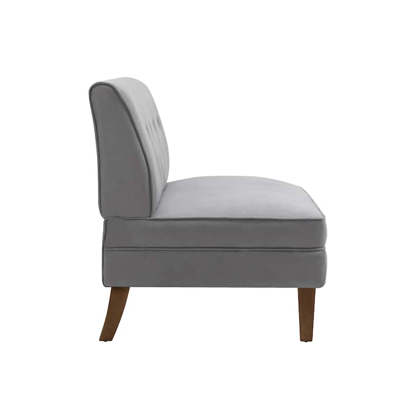 Porthos Home Svea Armless Loveseat Small Couch Sofa, Fabric, Rubberwood