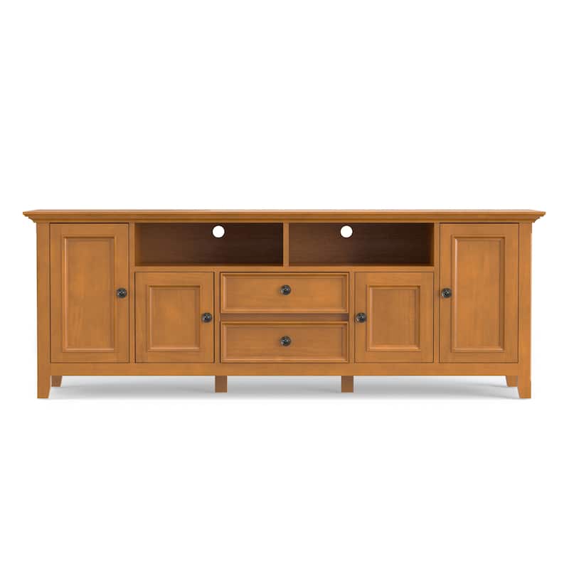 WYNDENHALL Halifax 72 inch Wide Solid Wood Transitional TV Stand - 72"w x 19"d x 26" h