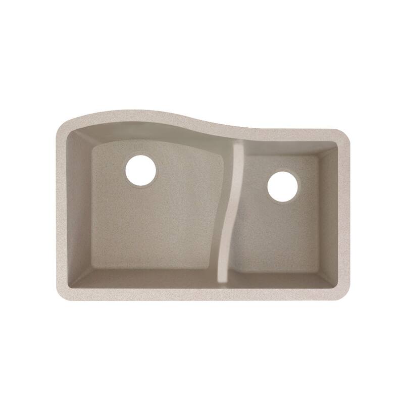 Transolid Aversa SilQ Granite 32-inch Undermount Kitchen Sink - 32" X 21" X 10" - Cafe Latte