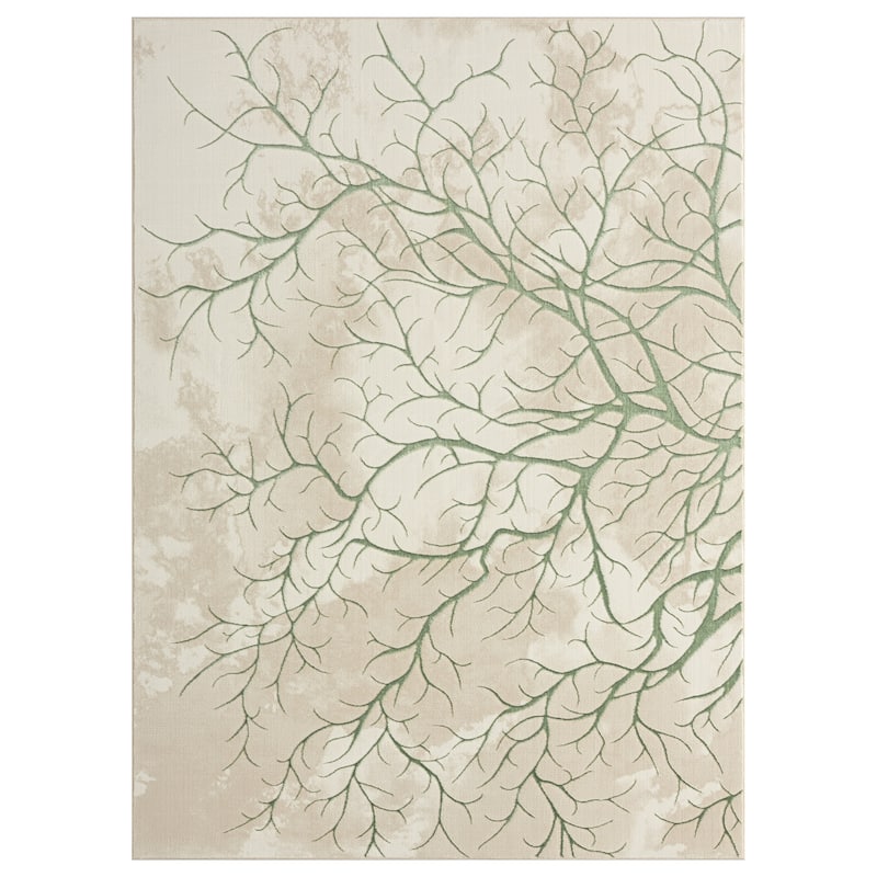 Ksamil Collection Abstract Area Rug - 5'3" x 7'3" - Beige/Green