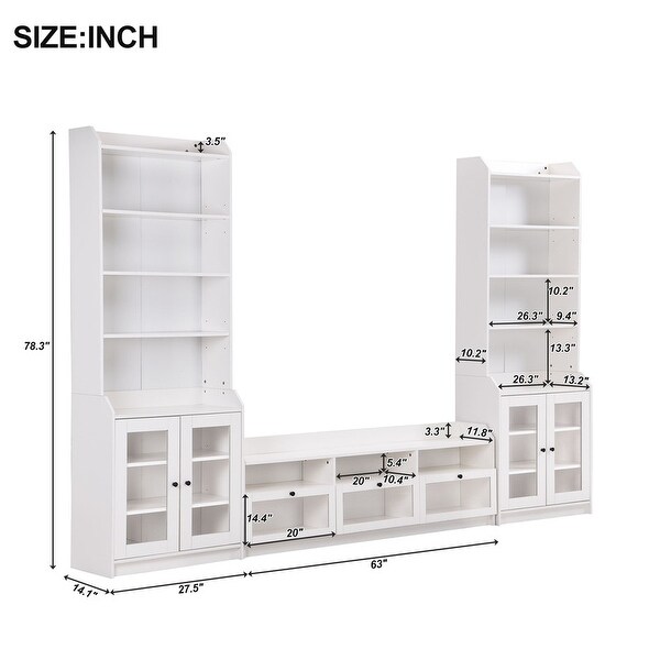 Chic Elegant Entertainment Wall Unit with Tall Cabinets Chic Elegant Entertainment Wall Unit with Tall Cabinets