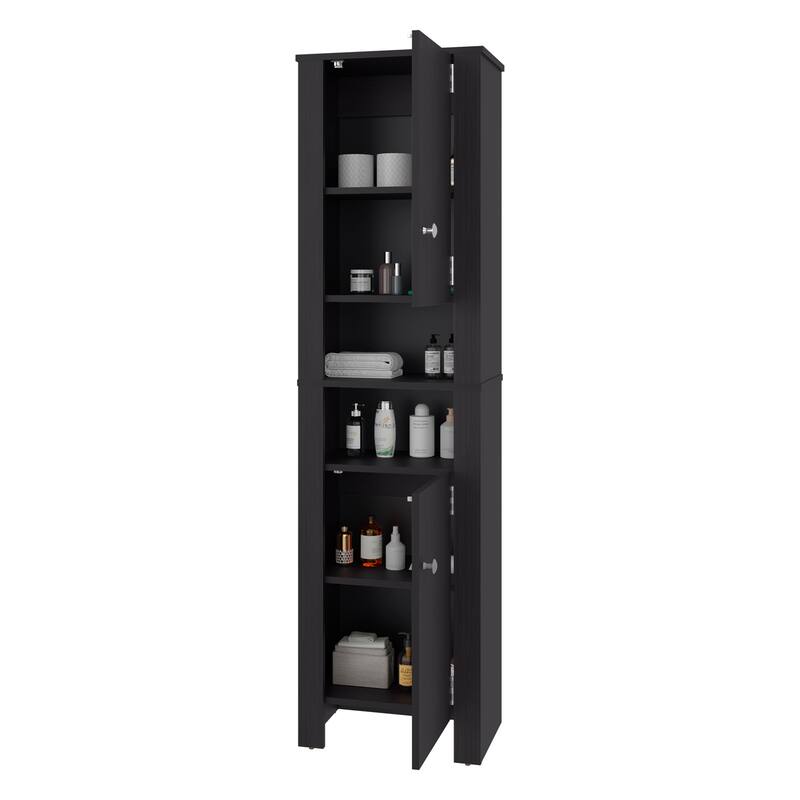 Catalina Tall Stylish Cabinet, Bathroom Organizer with Closed Compartments and Daily Use Areas