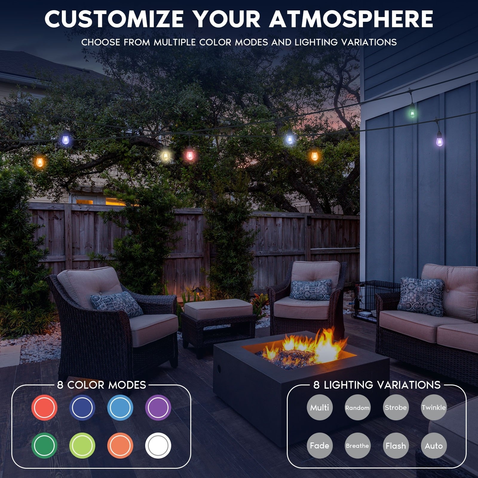 Multi colored edison string lights on sale
