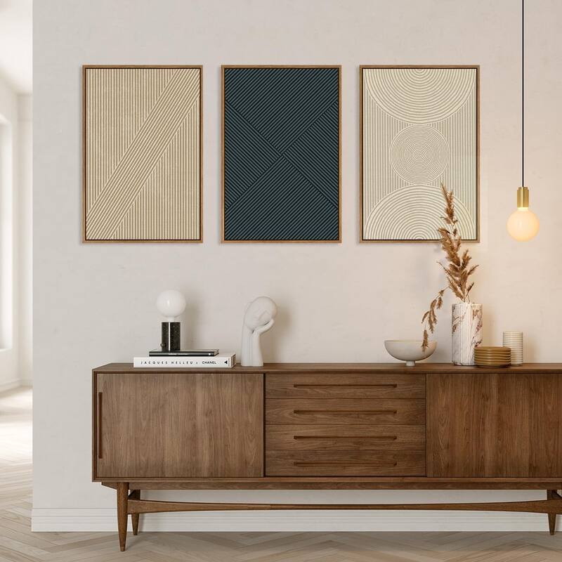 Neutral Beige Wall Decor, Mid Century Modern Wall Painting