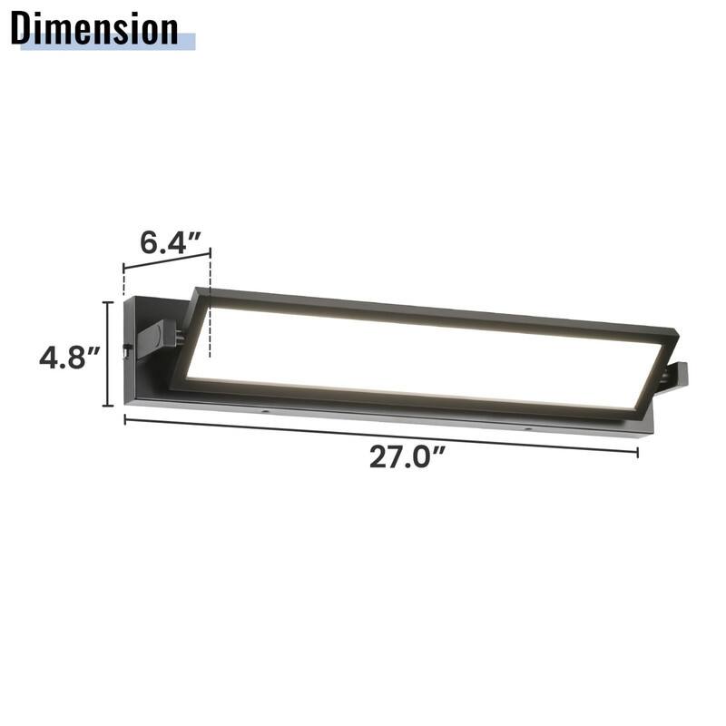 Rotatable Metal Wall Sconce with Adjustable Dimmable LED Lighting - 27 Inch