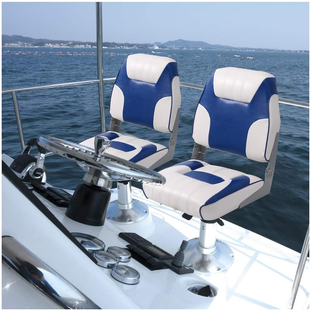 2 Pack Low Back Boat Seats with Stainless Steel Screws