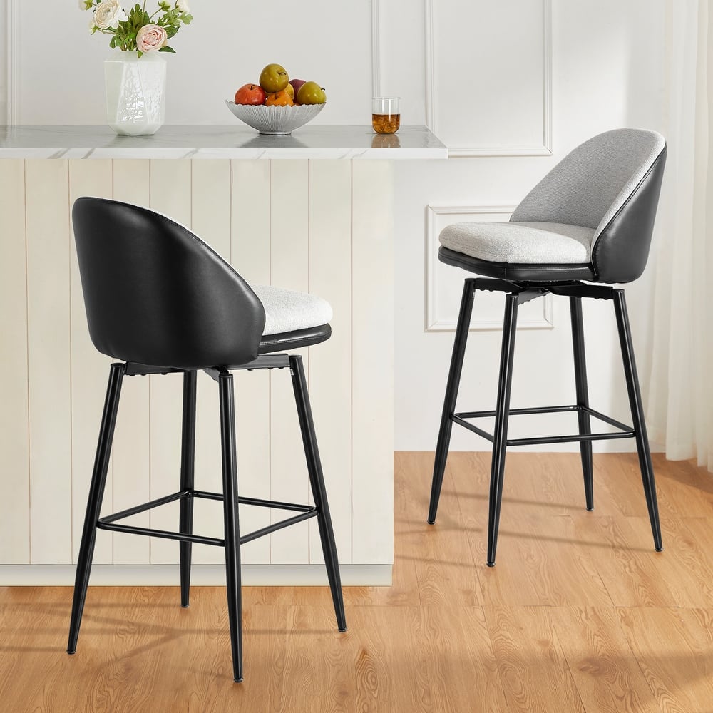 Glitzhome Set of 2 41"H Modern Tapered Leg Short or Bar Stools Pub Chair