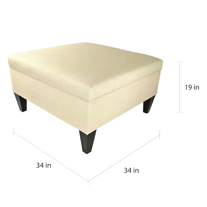 MJL Furniture Manhattan Allure Upholstered Organizational Cocktail Ottoman Table