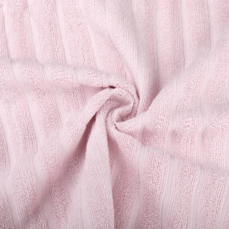 Cotton 2 Pack Hand Towels, Striped Pattern Decorative Comfort Towel for Bathroom, Travel, Camp 14" x 30"
