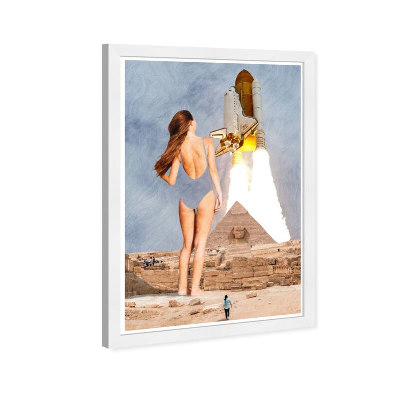 Wynwood Studio Prints Fashion and Glam Out Of This World Blue and Tan Modern & Contemporary Wall Art Canvas Print