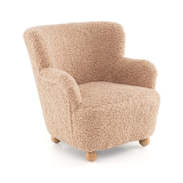 Sherpa Kids Sofa Chair with Armrests Solid Wood Frame Ergonomic