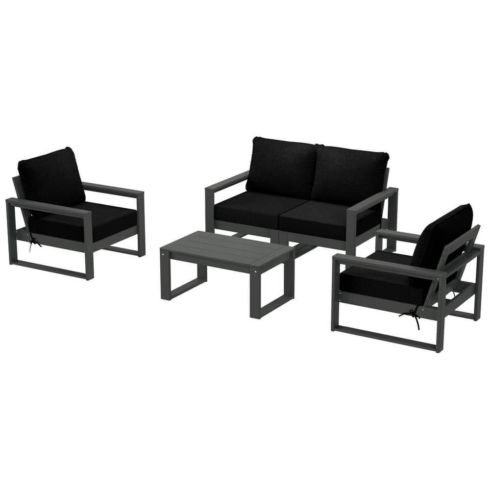 Endless Patio Sectional 5-Piece Deep Seating Set with Gray Frame