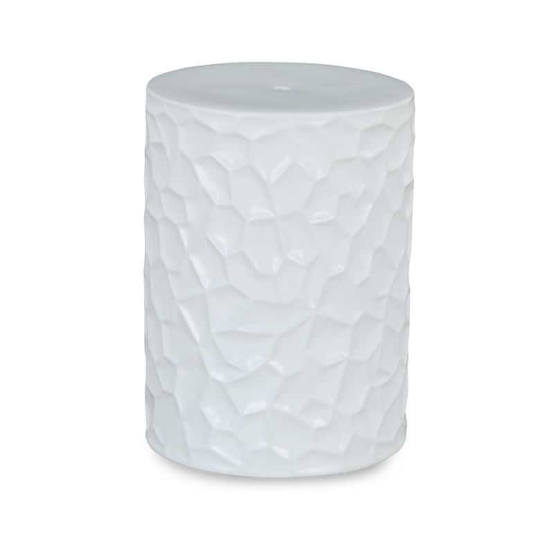 Ashley Furniture Jungrove White Indoor/Outdoor Stool - 13"W x 13"D x 18"H